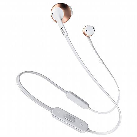 Fone de Ouvido - Fone de Ouvido Bluetooth Intra-Auricular JBL Tune 205BT - com Microfone - Rose Gold - JBLT205BTRGD