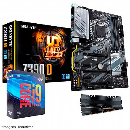 Kit Upgrade - Kit Upgrade Intel® Core™ i9 9900KF + Gigabyte Z390 D + Memória 16GB DDR4