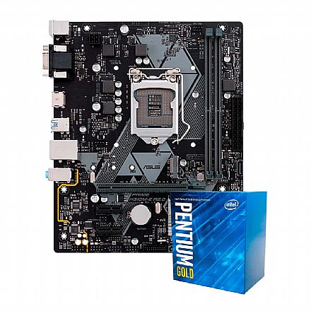 Kit Upgrade - Kit Upgrade Processador Intel® Pentium Gold® G5400 + Placa Mãe Asus Prime H310M-E/BR