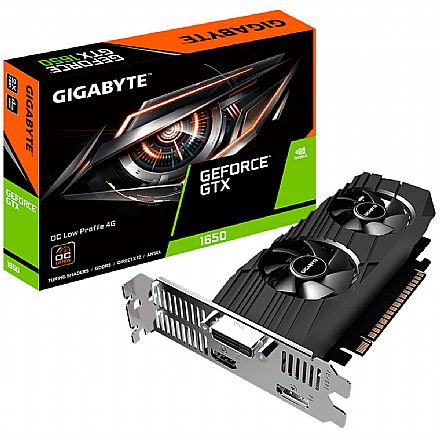 Placa de Vídeo - GeForce GTX 1650 4GB GDDR5 128bits - OC Low Profile - Gigabyte GV-N1650OC-4GL