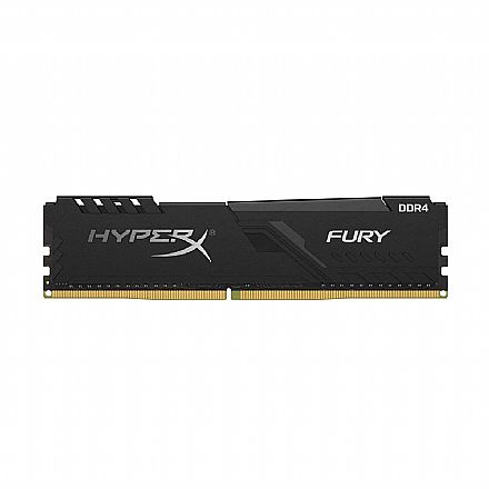 Memória para Desktop - Memória 8GB DDR4 2400MHz Kingston HyperX Fury - CL15 - Preto - HX424C15FB3/8