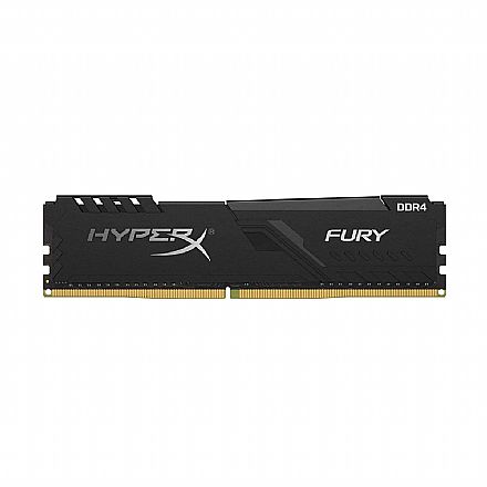 Memória 8GB DDR4 2400MHz Kingston HyperX Fury - CL15 - Preto - HX424C15FB3/8 Memória para Desktop - Memória 8GB DDR4 2400MHz Kingston HyperX Fury - CL15 - Preto - HX424C15FB3/8