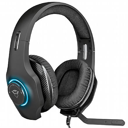 Fone de Ouvido - Headset Gamer Trust GXT 455 Torus - LED RGB - com Controle de Volume - Conector P2 + Alimentação USB - Compatível com PC - 23138