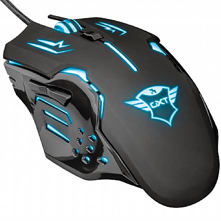 Mouse - Mouse Gamer Trust GXT 108 Rava - LED RGB - 2000dpi - 6 Botões - 22090