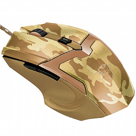 Mouse - Mouse Gamer Trust GXT 101D Gav Desert Camo - 4800dpi - 6 Botões - 22794