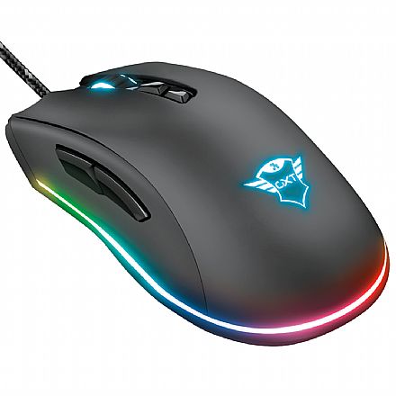 Mouse - Mouse Gamer Trust GXT 900 Qudos - LED RGB - 15000dpi - 7 Botões - 23400