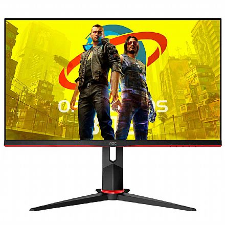 Monitor - Monitor Gamer 27" AOC Hero 27G2/BK - Full HD - 144Hz - 1ms - Rotação e Ajuste de altura - Nvidia G Sync - DisplayPort/HDMI