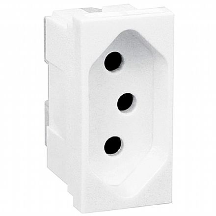 Tomada - Módulo Tomada Legrand Pial Plus+ - 2P+T - 10A/250V - Borne Automático - Branco - 615038BC