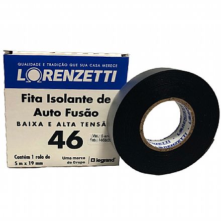 Ferramenta - Fita Isolante Lorenzetti Alto Fusão - 19mm x 5 Metros - AF-5M-N