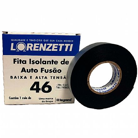 Ferramenta - Fita Isolante Lorenzetti Alto Fusão - 19mm x 10 Metros - AF-10M-N