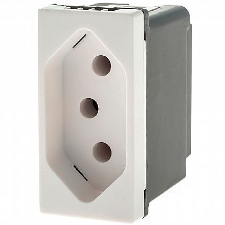 Tomada - Módulo Tomada Legrand Pial Plus+ - 2P+T - 10A/250V - Borne Parafuso - Branco - 615040BC