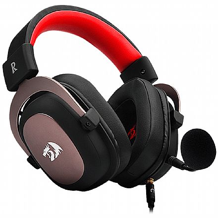 Fone de Ouvido - Headset Gamer Redragon Zeus 2 H510-1 - 7.1 Surround - com Controle de Volume e Microfone removível - Conector P2 - Compatível com PC / PS4 / PS3 / Xbox One / Switch