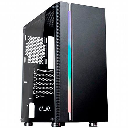Gabinete - Gabinete Gamer Galax Quasar GX600 - LED RGB - Janela Lateral de Vidro - Mid Tower - Preto
