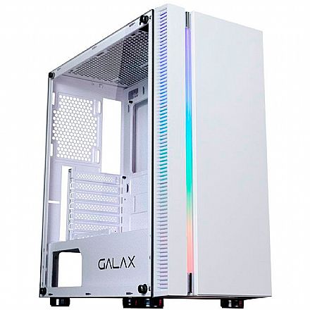 Gabinete - Gabinete Gamer Galax Quasar GX600-WH - LED RGB - Janela Lateral de Vidro - Mid Tower - Branco