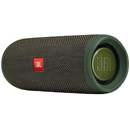 Caixa de Som - Caixa de Som Portátil JBL Flip 5 - Bluetooth - À Prova d`água - 20W RMS - Verde - JBLFLIP5GREN