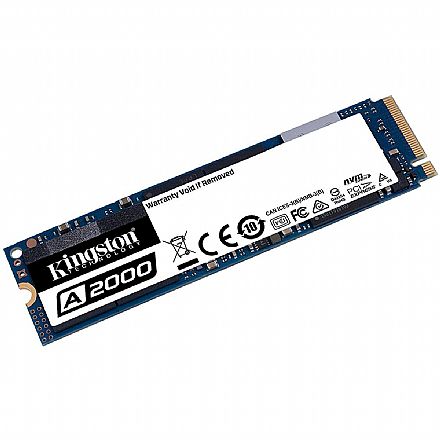 SSD M.2 250GB Kingston A2000 - NVMe - Leitura 2000 MB/s - Gravação 1100MB/s - SA2000M8/250G SSD - SSD M.2 250GB Kingston A2000 - NVMe - Leitura 2000 MB/s - Gravação 1100MB/s - SA2000M8/250G