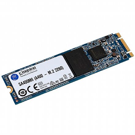 SSD - SSD M.2 240GB Kingston A400 - SATA - Leitura 500 MB/s - Gravação 350MB/s - SA400M8/240G