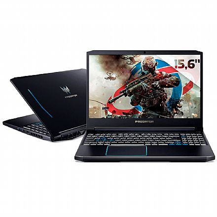 Notebook - Notebook Acer Gaming Predator Helios 300 - Intel i7 10750H, RAM 16GB, SSD 512GB + HD 2TB, GeForce RTX 2070, Tela 15.6" Full HD, Windows 10 - PH315-53-75NL