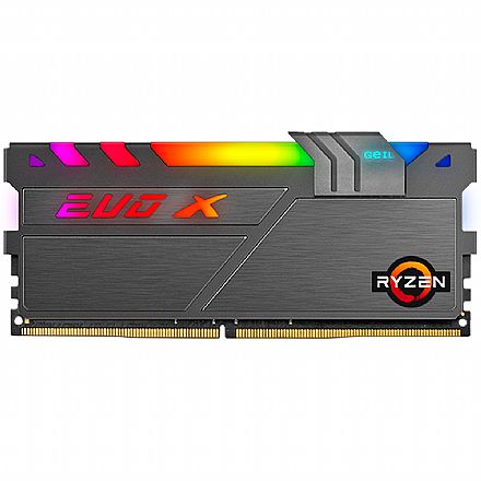 Memória para Desktop - Memória 8GB DDR4 3000MHz Geil EVO X II - CL16 - RGB - GAEXSY416GB3000C16ADC