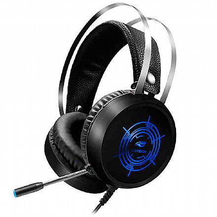 Fone de Ouvido - Headset Gamer C3Tech Harrier PH-G330BK - Com Microfone - Conector USB - Preto com LED RGB