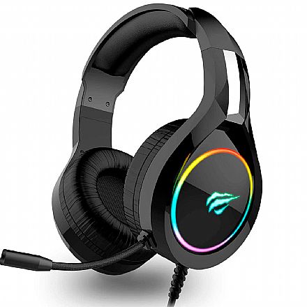 Fone de Ouvido - Headset Gamer Havit H2232D - LED RGB - Conector USB e P3 - Microfone - Preto - HV-H2232D