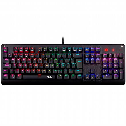 Teclado - Teclado Mecânico Gamer Redragon Sani - USB - ABNT2 - LED RGB - Switch Outemu MK2 Azul - K581RGB PT