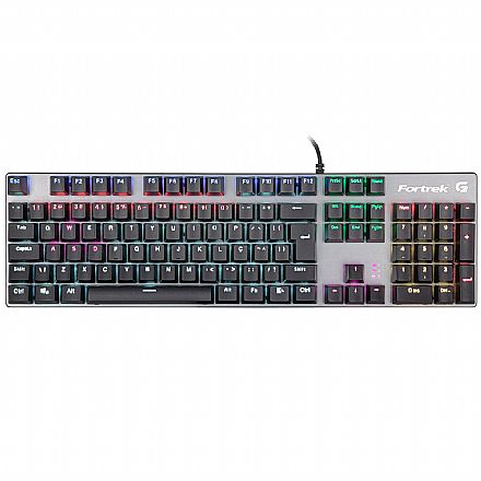 Teclado - Teclado Mecânico Gamer Fortrek Black Hawk - USB - ABNT2 - LED RGB - Switch KRGD Azul - 70548