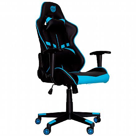 Cadeiras - Cadeira Gamer Dazz Prime-X - Encosto Reclinável de 180° - Construção em Aço - 62000010 - Preto e Azul