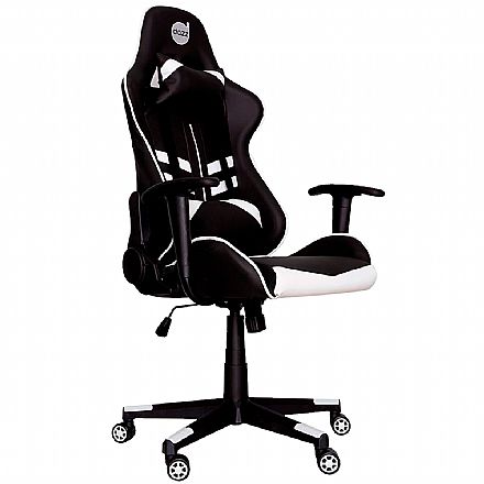 Cadeiras - Cadeira Gamer Dazz Prime-X - Encosto Reclinável de 180° - Construção em Aço - 62000011 - Preto e Branco