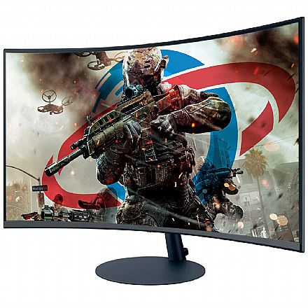 Monitor - Monitor 32" Samsung Gamer Curvo LC32T550FDLXZD - Full HD - 75Hz - 4ms - FreeSync - DisplayPort/HDMI