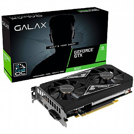 Placa de Vídeo - GeForce GTX 1650 4GB GDDR6 128bits - EX Plus - 1-Click OC - Galax 65SQL8DS93E1