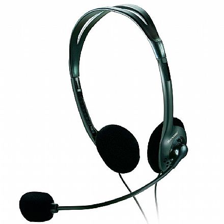 Fone de Ouvido - Headset Multilaser PH002 - Microfone - Controle de volume - Conector P2