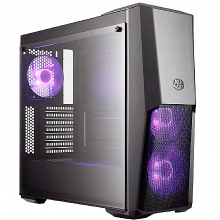 Gabinete - Gabinete Cooler Master MasterBox MB500 - Lateral em Vidro Temperado - Cooler RGB - Mid Tower - MCB-B500D-KGNN-S00