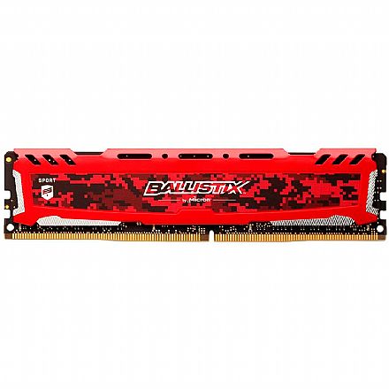 Memória para Desktop - Memória 8GB DDR4 3200MHz Crucial Ballistix Sport - CL16 - BLS8G4D32AESEK