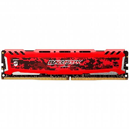 Memória para Desktop - Memória 8GB DDR4 3200MHz Crucial Ballistix Sport - CL16 - BLS8G4D32AESEK