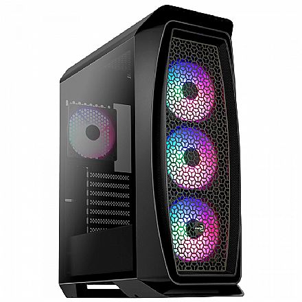 Gabinete - Gabinete Gamer Aerocool Aero One Frost - RGB - Lateral em Vidro - Mid Tower - Preto