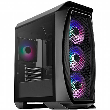 Gabinete - Gabinete Gamer Aerocool Aero One Mini Frost - RGB - Lateral em Vidro - Preto