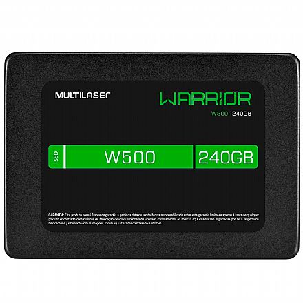 SSD - SSD 240GB Multilaser Gamer Warrior - SATA - Leitura 540 MB/s - Gravação 500MB/s - SS210