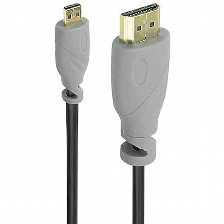 Cabo & Adaptador - Cabo Conversor Micro HDMI para HDMI - 2 metros - 2.0 Ultra HD 4K 3D HDR - Pix 018-9410