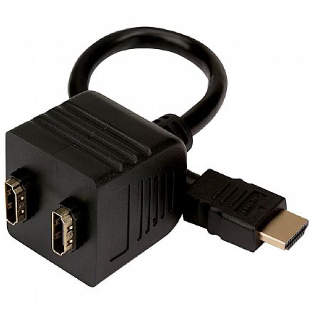 Cabo & Adaptador - Cabo Y Adaptador Duplicador - HDMI Macho para 2 saídas Fêmea - Pix 018-3990