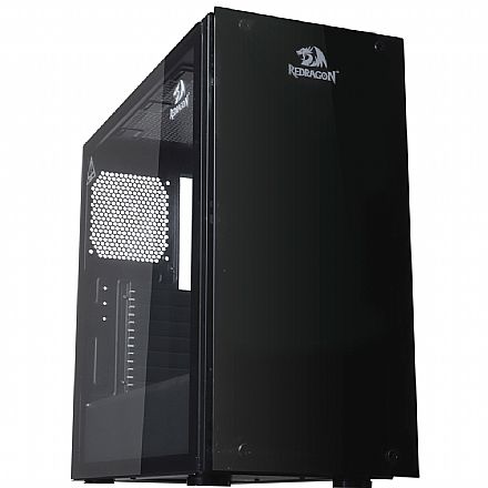 Gabinete - Gabinete Gamer Redragon Cosmos GC-615 - Laterais e Frontal em Vidro Temperado - Mid Tower - Preto