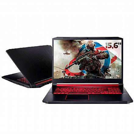 Notebook - Notebook Acer Aspire Nitro 5 AN515-55-51D3 Gamer - Intel i5 10300H, 8GB, SSD 512GB, GeForce GTX 1650, Tela 15.6" IPS Full HD - Windows 10