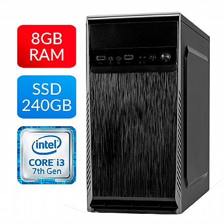 Computador - Computador Bits Home Office - AMD Ryzen 5 1600, 8GB, SSD 240GB, NVidia Quadro P400 - FreeDos - Garantia 1 Ano