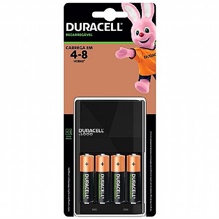 Bateria & Pilhas - Carregador de Pilhas Duracell AA e AAA - com 4 pilhas AA 2500mAh - CEF14BR4