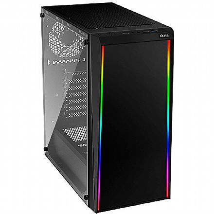 Gabinete - Gabinete Gamer Akasa Apache Soul - LED RGB - Janela Lateral em Vidro Temperado - Mid Tower - A-ATX10-A1B