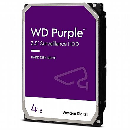 HD (Disco Rígido) - HD 4TB SATA - 5400RPM - 64MB Cache - Western Digital Purple Surveillance - WD40PURX - Ideal para CFTV