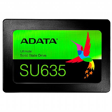 SSD - SSD 480GB Adata SU635 - SATA - Leitura 520MB/s - Gravação 450MB/s - NAND 3D QLC - ASU635SS-480GQ-R