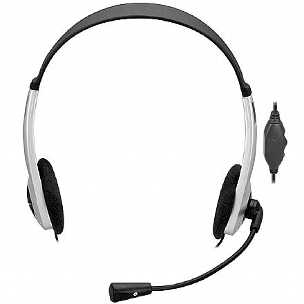 Fone de Ouvido - Headset Fortrek HBL 101 - com Controle de Volume e Microfone - Conector P2 - 62887