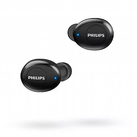 Fone de Ouvido - Fone de Ouvido Bluetooth Earbud Philips TAUT102BK/00 - com Microfone - com Case Carregador - Preto