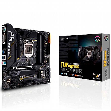 Placa Mãe para Intel - Asus TUF GAMING B460M-PLUS (LGA 1200 - DDR 2933) - Chipset Intel B460 - USB 3.2 - Slot M.2 - Micro ATX